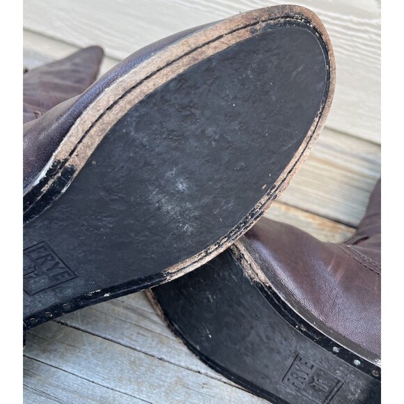 FRYE Anna Women's 9M Leather Mid-Calf Pull On Boots - Brown - Picture 11 of 14